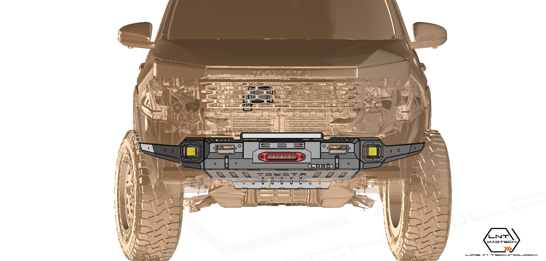 Front Bumper (Bull Bar) Design 05 for Toyota Hilux 2026+ [FB5H26+]